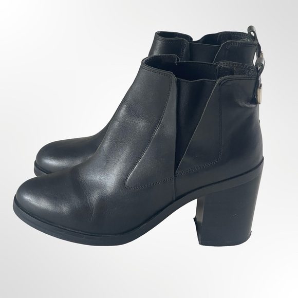 Office London Black Leather Ankle Boots in size 37 - Picture 4 of 7